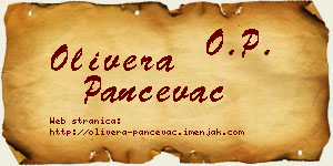 Olivera Pančevac vizit kartica